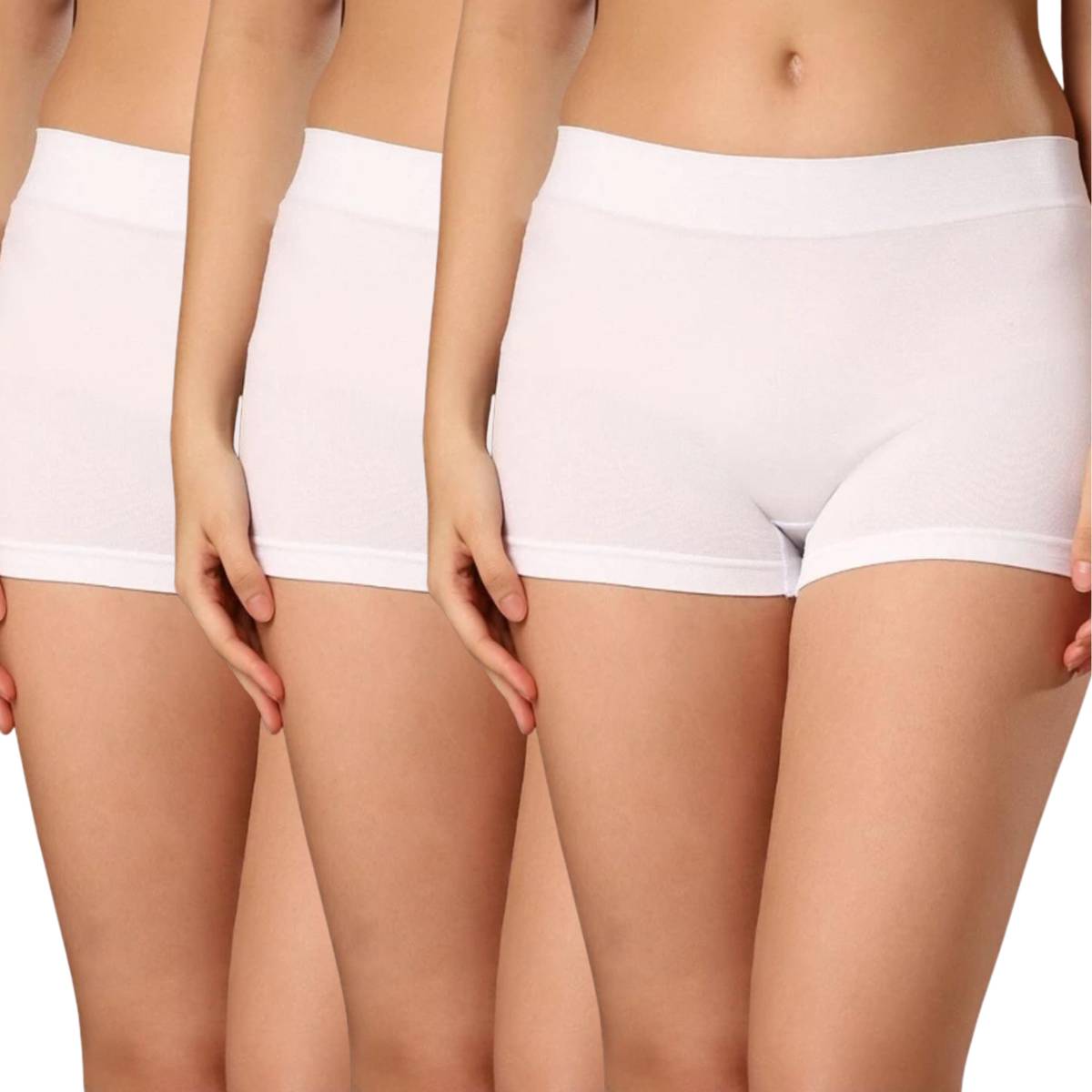Kesar Lingeries Solid Women White Compression Shorts, Sports Shorts, Boxer Shorts, Regular Shorts, Casual Shorts
