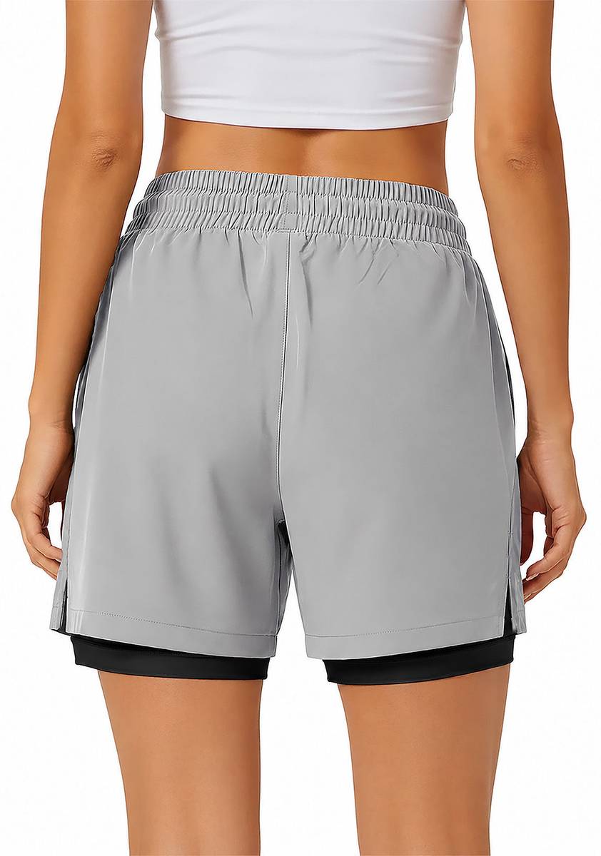 PRAVAHA Solid Women Grey Gym Shorts — photo 2