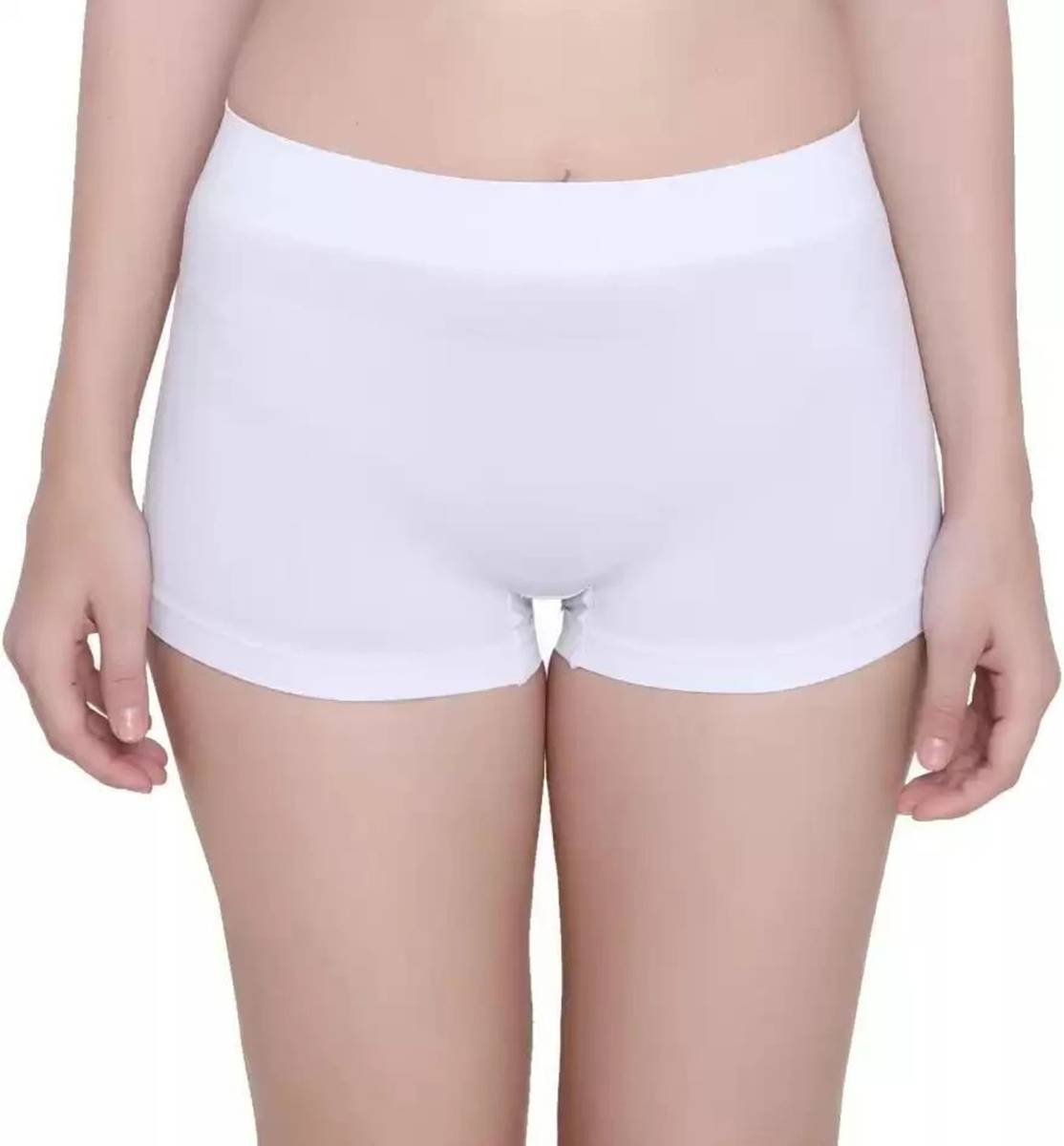 Kesar Lingeries Solid Women White Compression Shorts, Sports Shorts, Boxer Shorts, Regular Shorts, Casual Shorts — photo 3