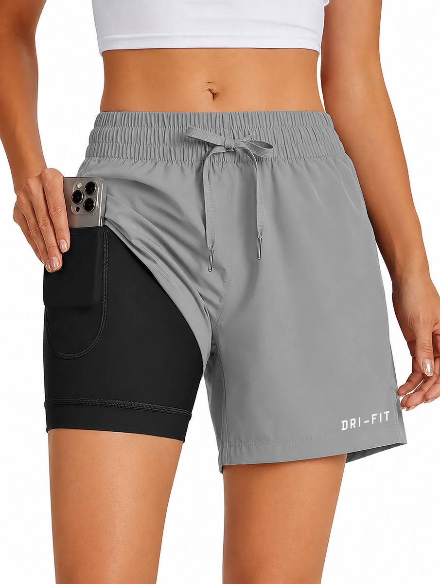PRAVAHA Solid Women Grey Gym Shorts