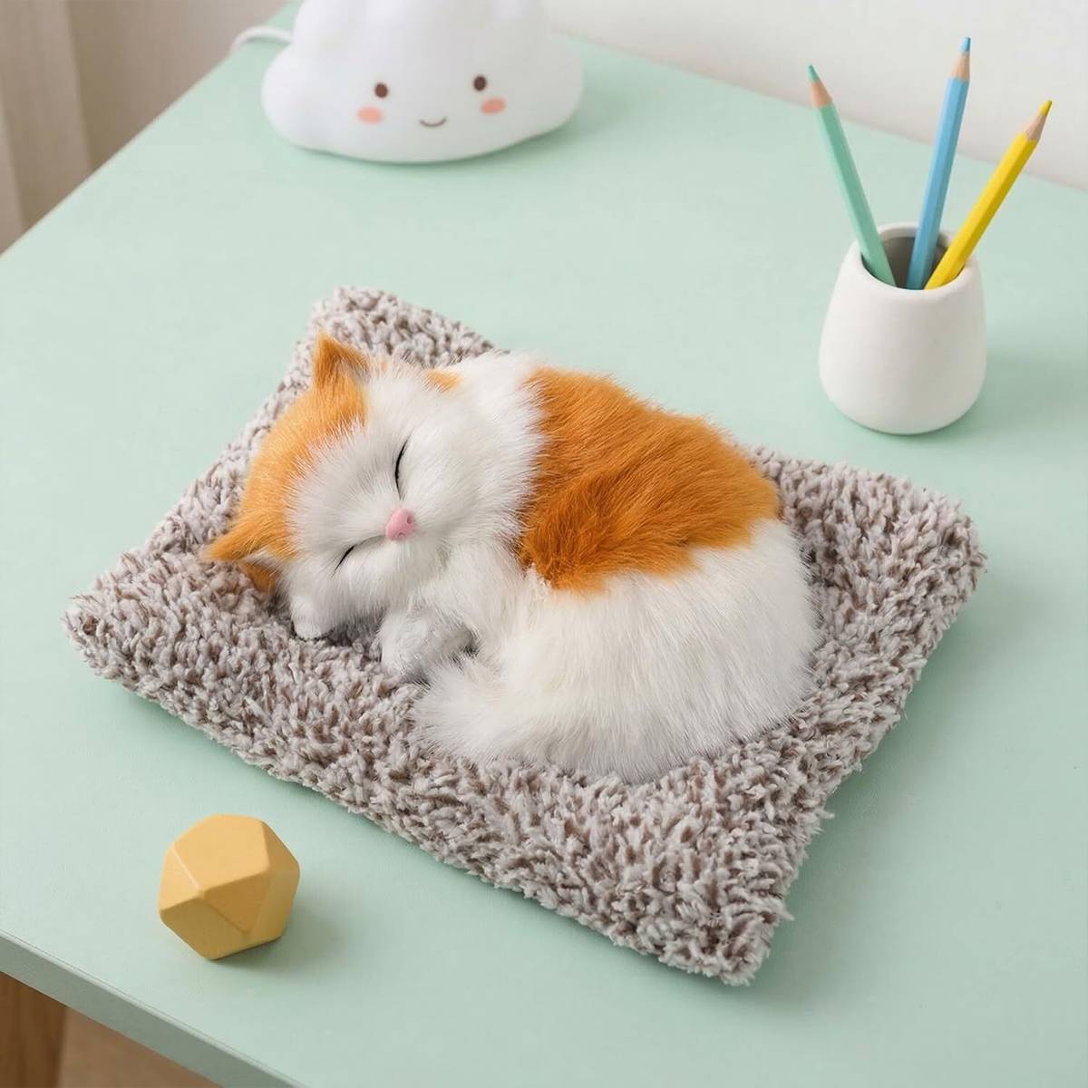 Swastik Sleeping Cat Plush Toy with Press Simulation Sound, Sleeping Cat Soft Toys — photo 4