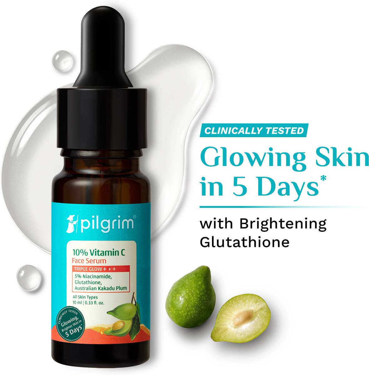 Pilgrim 10% Vitamin C Face Serum for Oily Skin|Men & Women|Skin Brightening