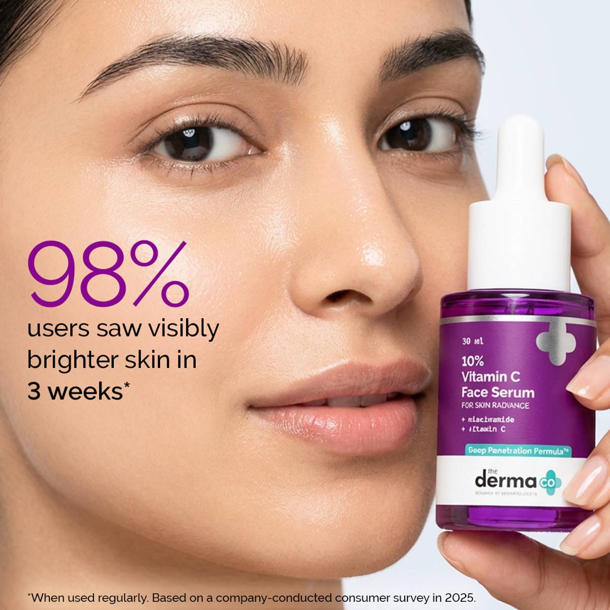 The Derma Co 10% Vitamin C Face Serum | With Vitamin C, 5% Niacinamide & Hyaluronic Acid | Fades Dark Spots | Reduces Pigmentation | Boosts Collagen | Brightens Skin | Suitable For All Skin Types — photo 4