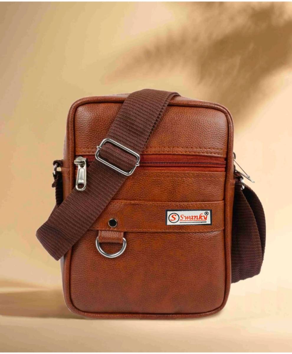 Swanky Tan Sling Bag Sling Bag Cross-Body Sling Kit Messenger Bag |Side Bag Men Women Travel