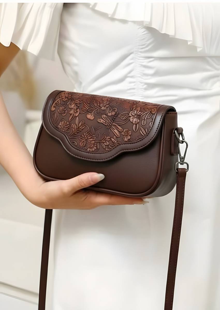 HaveGlam Brown Sling Bag Leopard Print Mini Shoulder Bag for Women – Stylish Purse with Bow Detail