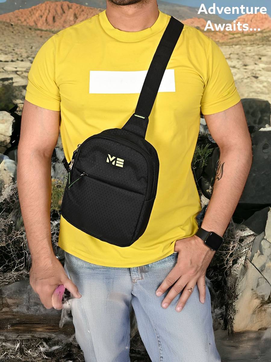 Black Shoulder Bag Tourister chest for men women Travel side crossbody Sports sling