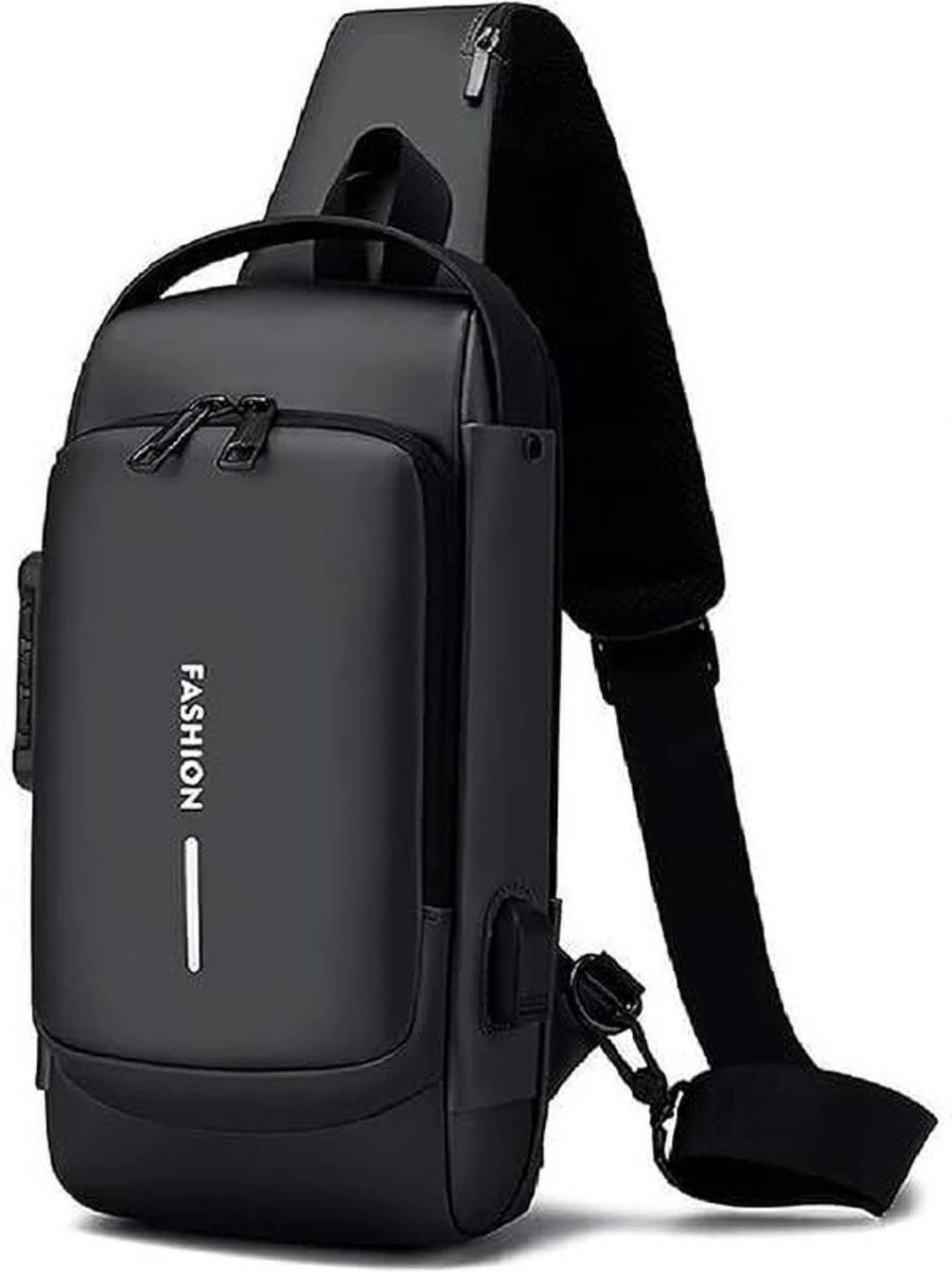 Alison Black Shoulder Bag Sling Bag For Men Shoulder Crossbody Bag Anti-Theft For Travel with USB Charging
