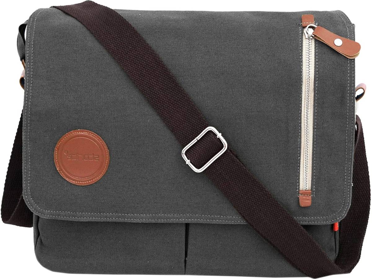 SNDIA Grey Sling Bag Canvas Messenger Slings Bag For Men Women — photo 2