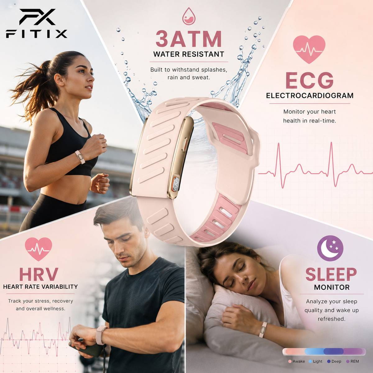 FitEdge Smart Fitness Band with Heart Rate Monitor, SpO₂ Tracker — photo 2
