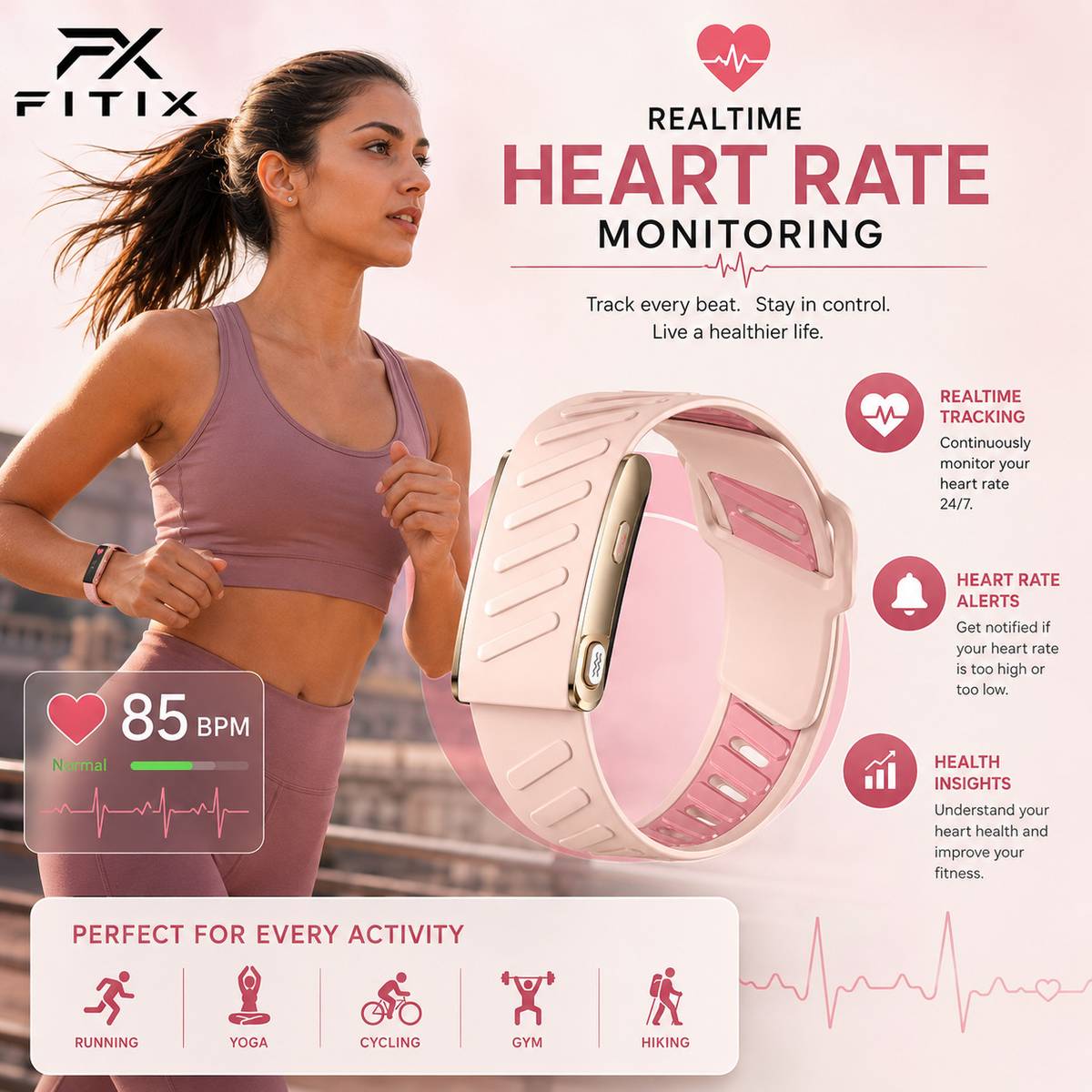 FitEdge Smart Fitness Band with Heart Rate Monitor, SpO₂ Tracker — photo 5