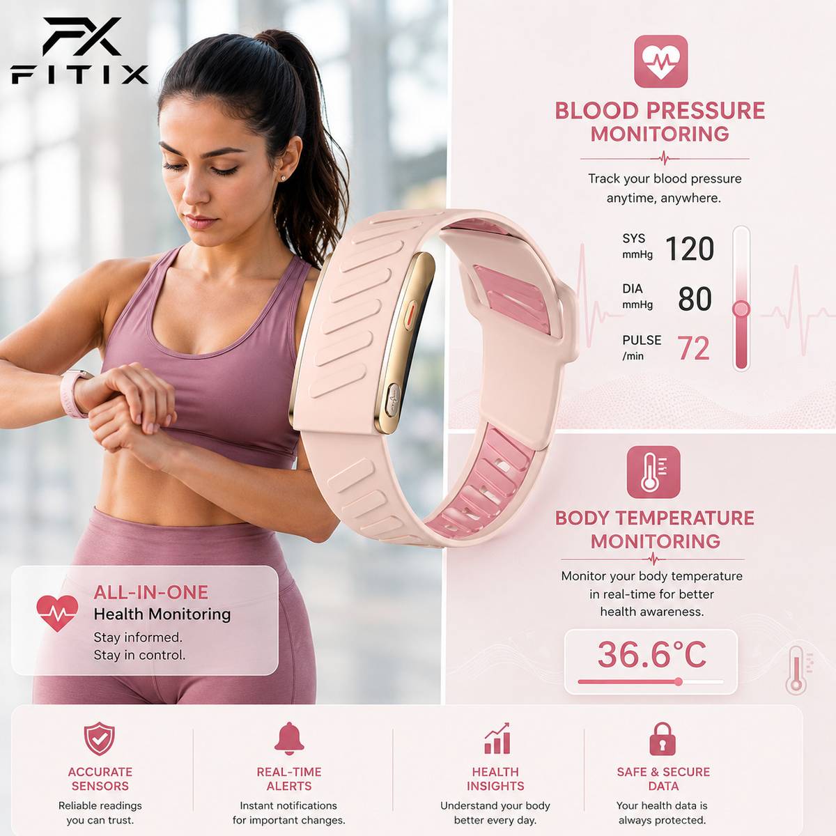 FitEdge Smart Fitness Band with Heart Rate Monitor, SpO₂ Tracker — photo 4