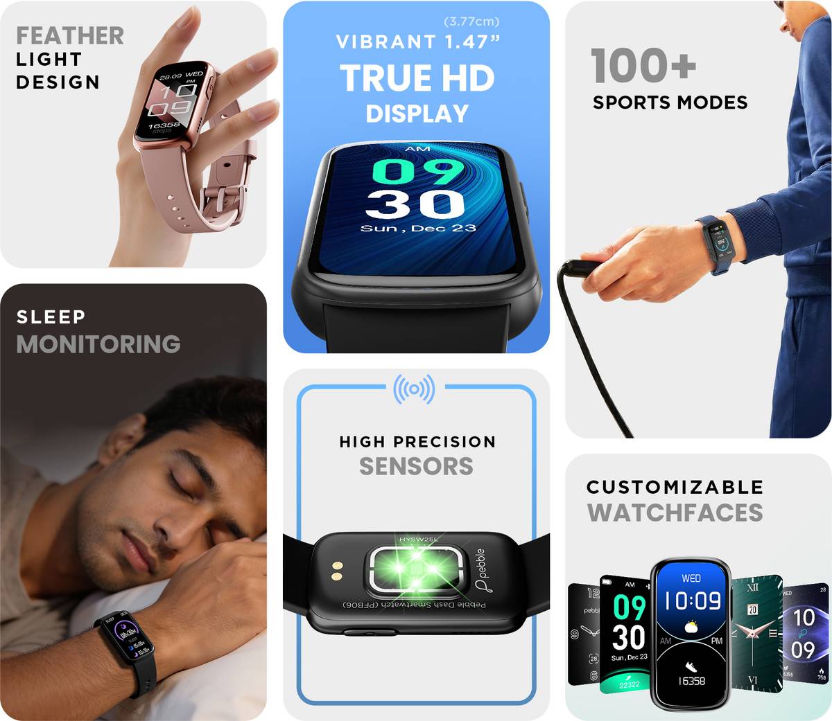 Pebble Dash Fitness Band | Sleek Display, Activity & Health Tracking, Sleep Tracking — photo 2