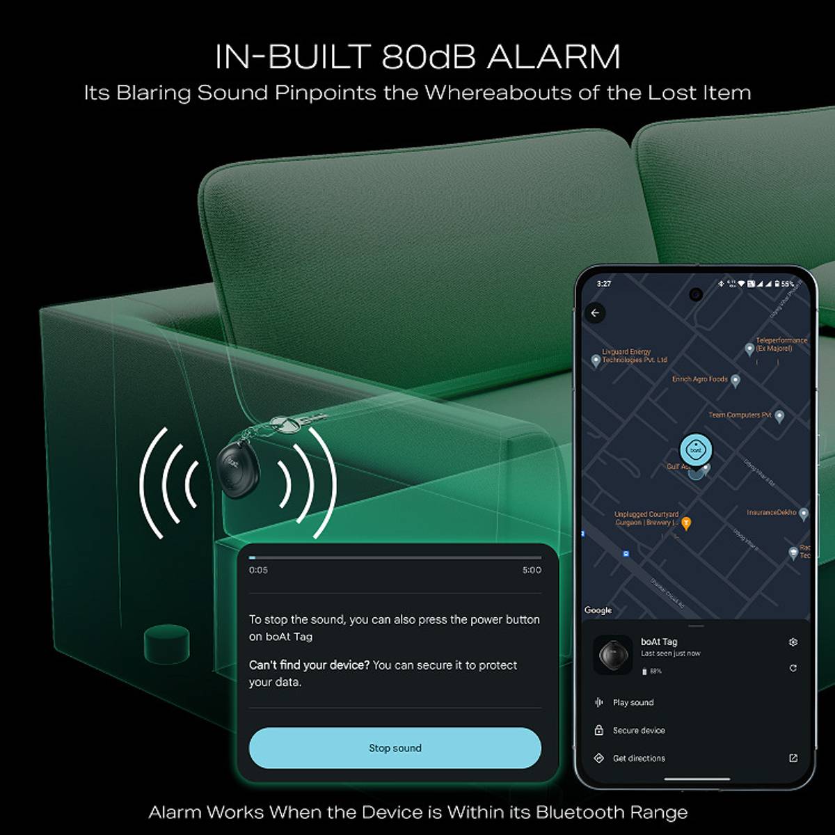 Tag, Item Finder for Android Devices, Google Find Hub App Support, 80dB Alarm Location Smart Tracker — photo 5