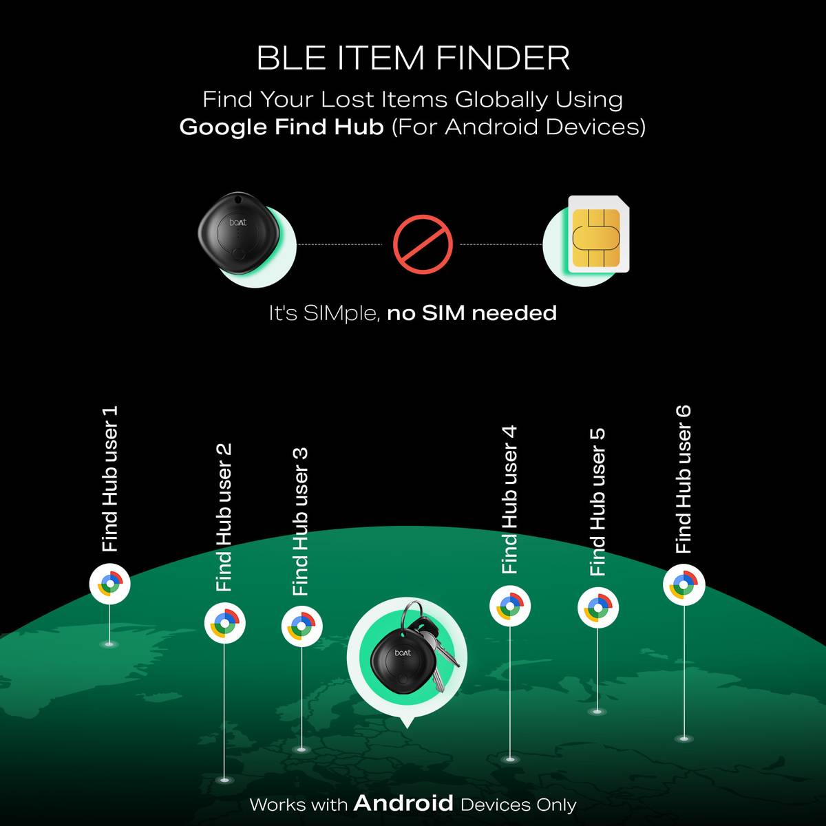 Tag, Item Finder for Android Devices, Google Find Hub App Support, 80dB Alarm Location Smart Tracker — photo 2