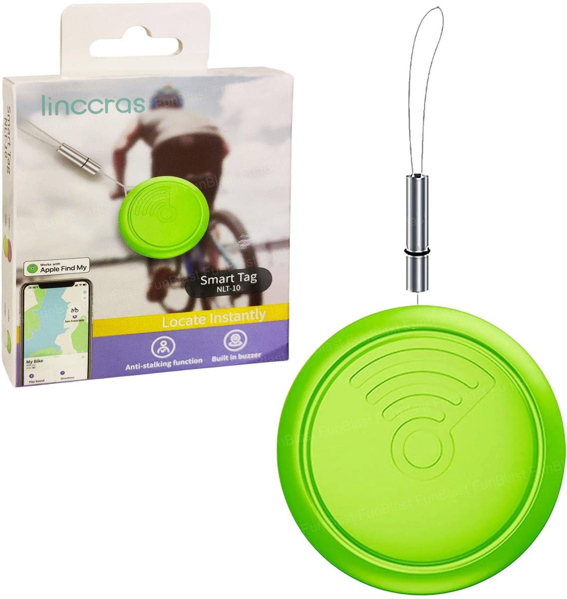 FunBlast Anti-Lost Smart Tag for , Find My Compatible Smart Tag, Bluetooth Location Smart Tracker