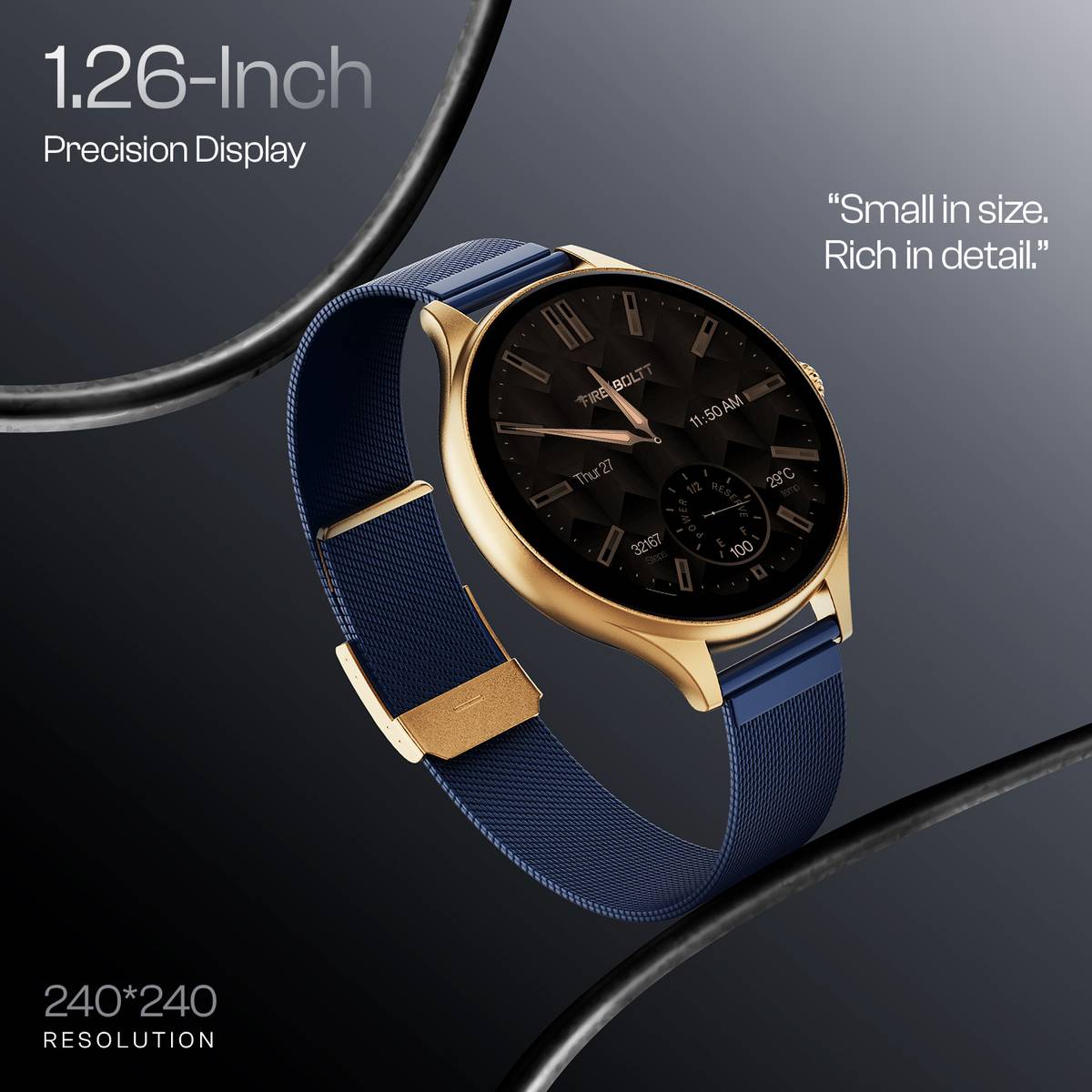 Fire-Boltt Hurricane Air 1.26 Round Display Rotating Crown Metal Body Wireless Charging Smartwatch — photo 4