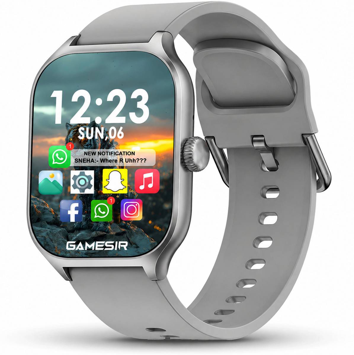 GameSir H9 Grey Smartwatch with Bluetooth, Fitness & Heart Rate Tracking Smartwatch