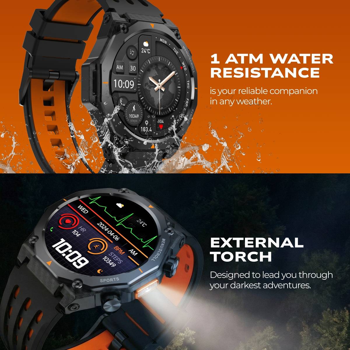 Fastrack Extreme Adventure GPS | Rugged Design | ABC Sensors | Extrenal Torch | 1 ATM Smartwatch — photo 5