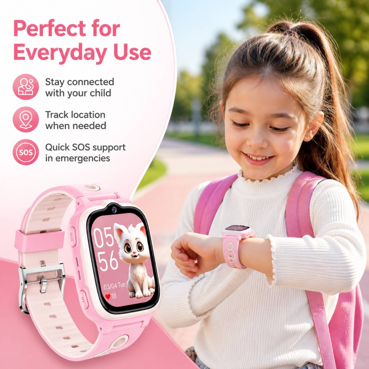 AI WEAR W19 4G Smart Watch for Kids | HD Video Call, GPS Tracker, Water Resistant Smartwatch — photo 2