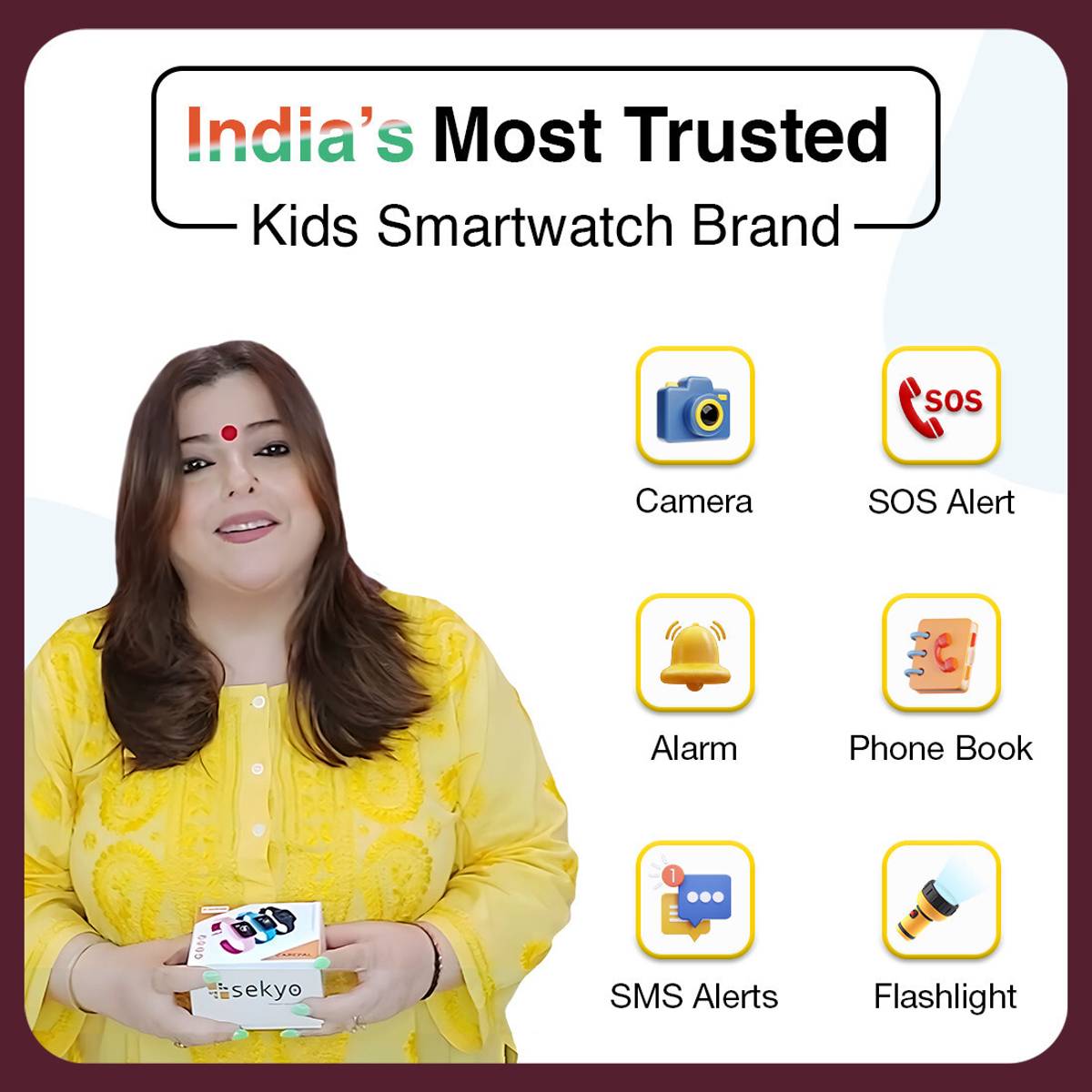 Sekyo S1 Kids Calling SmartWatch with Live Location, Class Mode, Safe Zone Smartwatch — photo 2