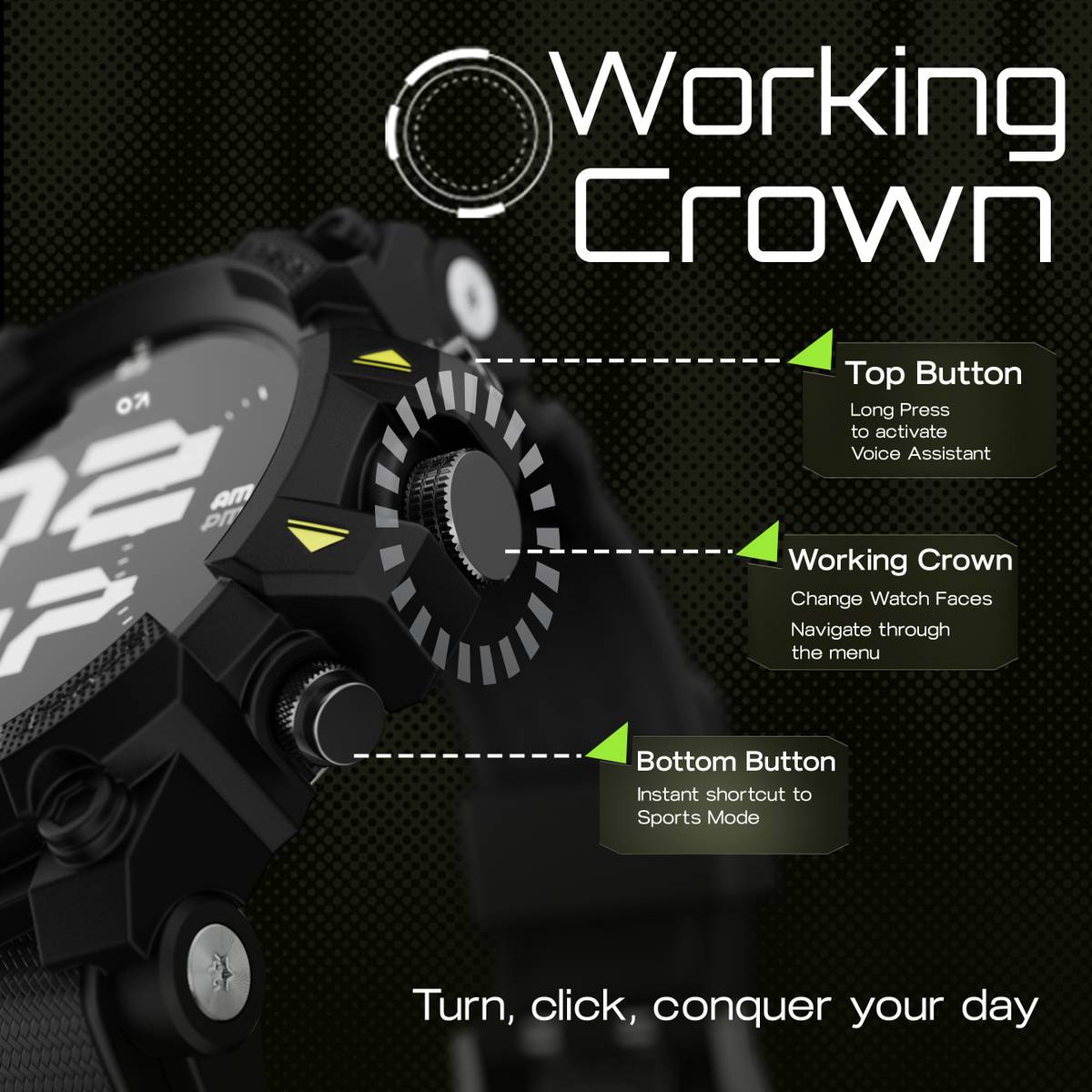 Thrux 1.39''HD Screen, GPS Tracker, Working Crown Smartwatch — photo 2