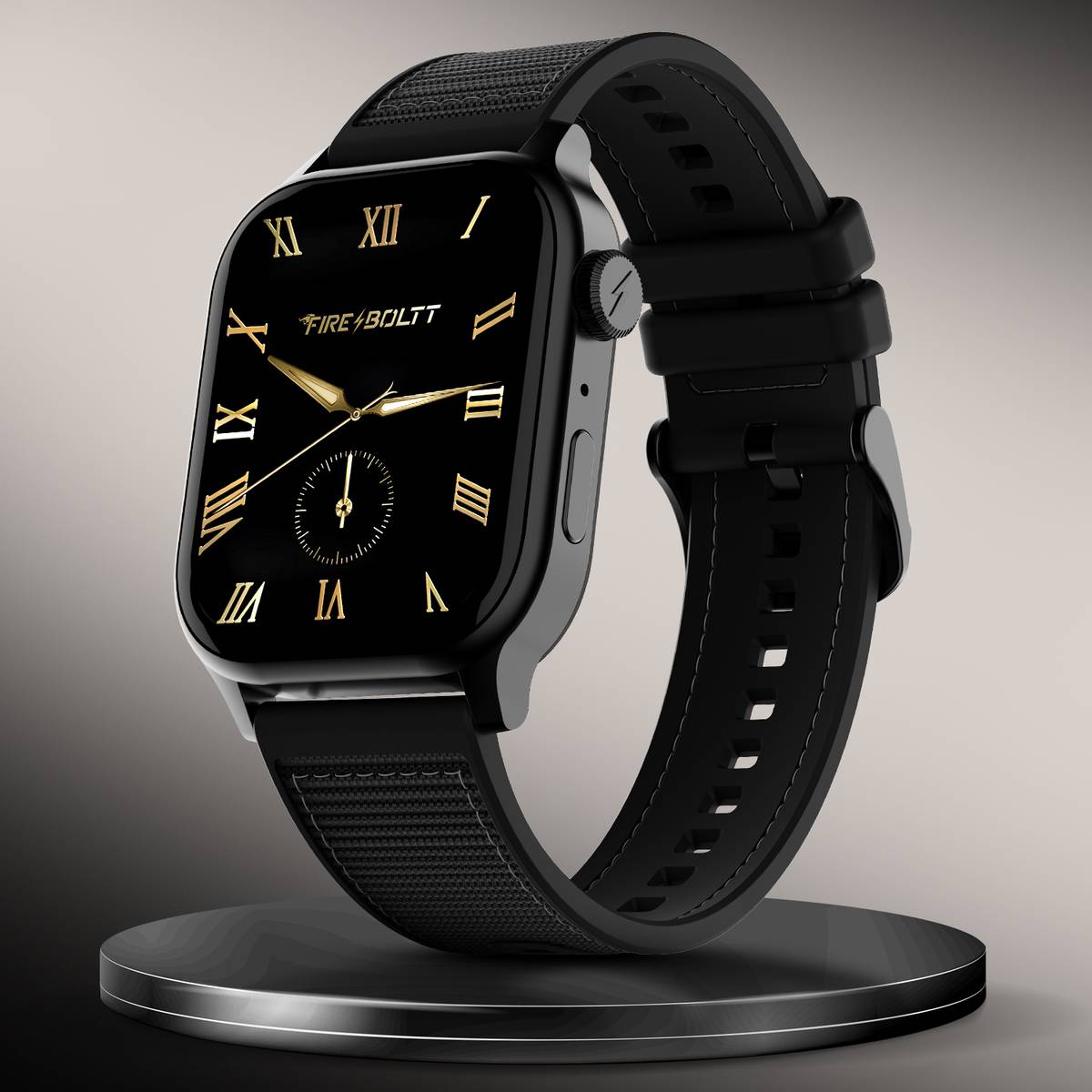 Fire-Boltt Rise Force 1.85 BT Calling, Nylon Fluoroelastomer Hybrid Strap Rotating Crown Smartwatch
