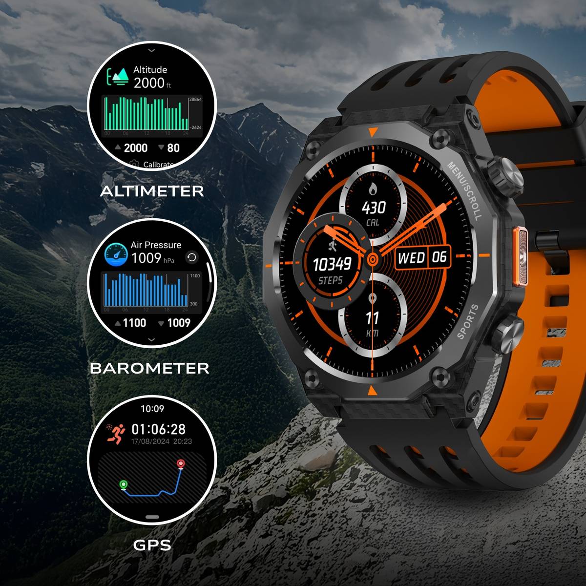 Fastrack Extreme Adventure GPS | Rugged Design | ABC Sensors | Extrenal Torch | 1 ATM Smartwatch — photo 2