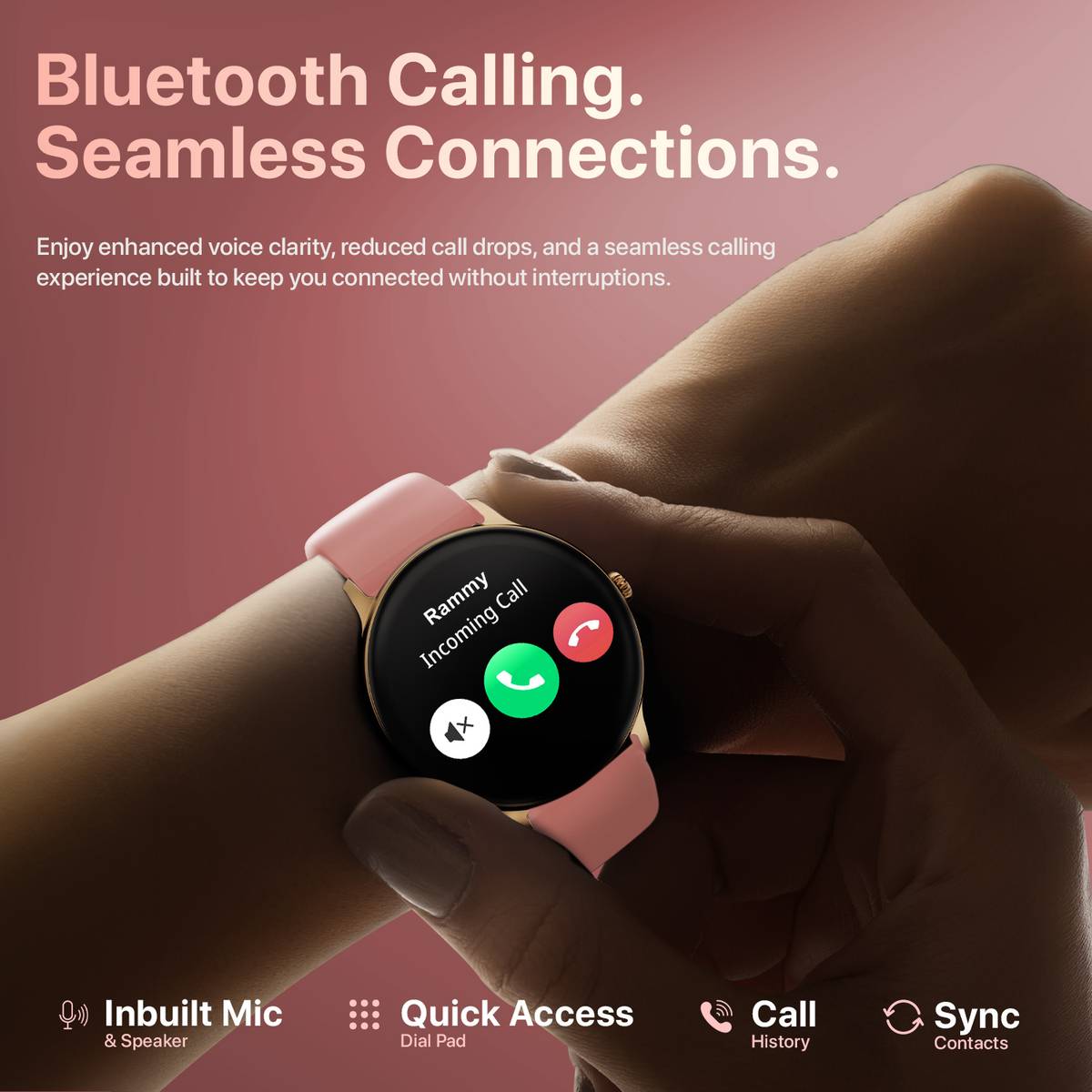 Fire-Boltt Nnja Talk 35.3mm (1.39) Round Bluetooth Calling Metal Body,120 Sports Modes Smartwatch — photo 4