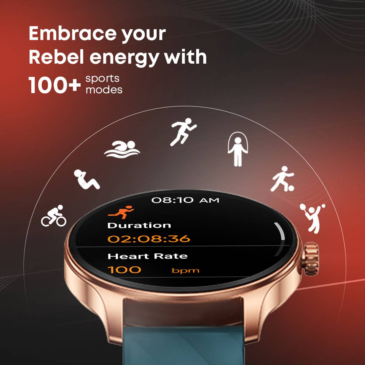 Fastrack Revoltt XR1-1.38|BT Calling|Fast Charge|100+ Sports Mode|IP68|Calculator|Fashion Smartwatch — photo 3