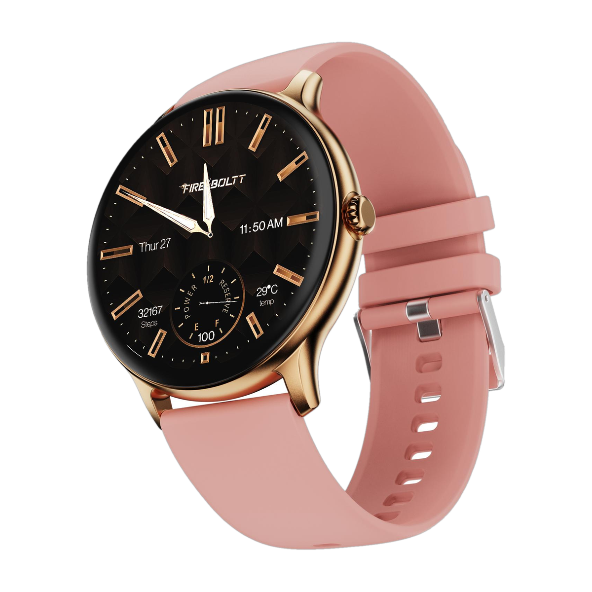 Fire-Boltt Nnja Talk 35.3mm (1.39) Round Bluetooth Calling Metal Body,120 Sports Modes Smartwatch
