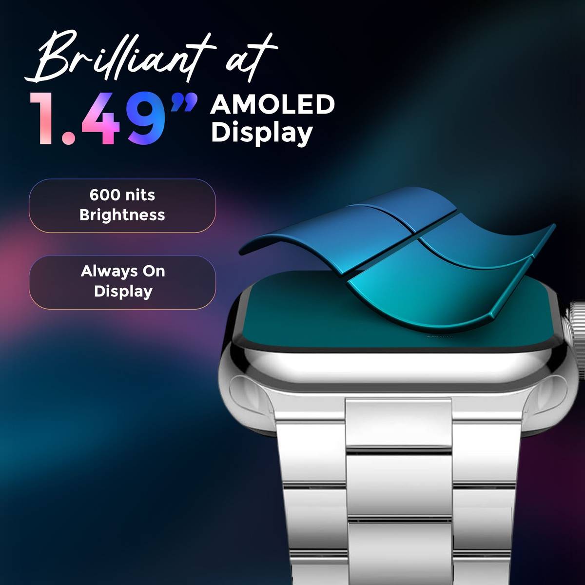 PunnkFunnk T500 Ultra Metal Silver Smartwatch with Bluetooth, Fitness & Heart Rate Tracking Smartwatch — photo 4