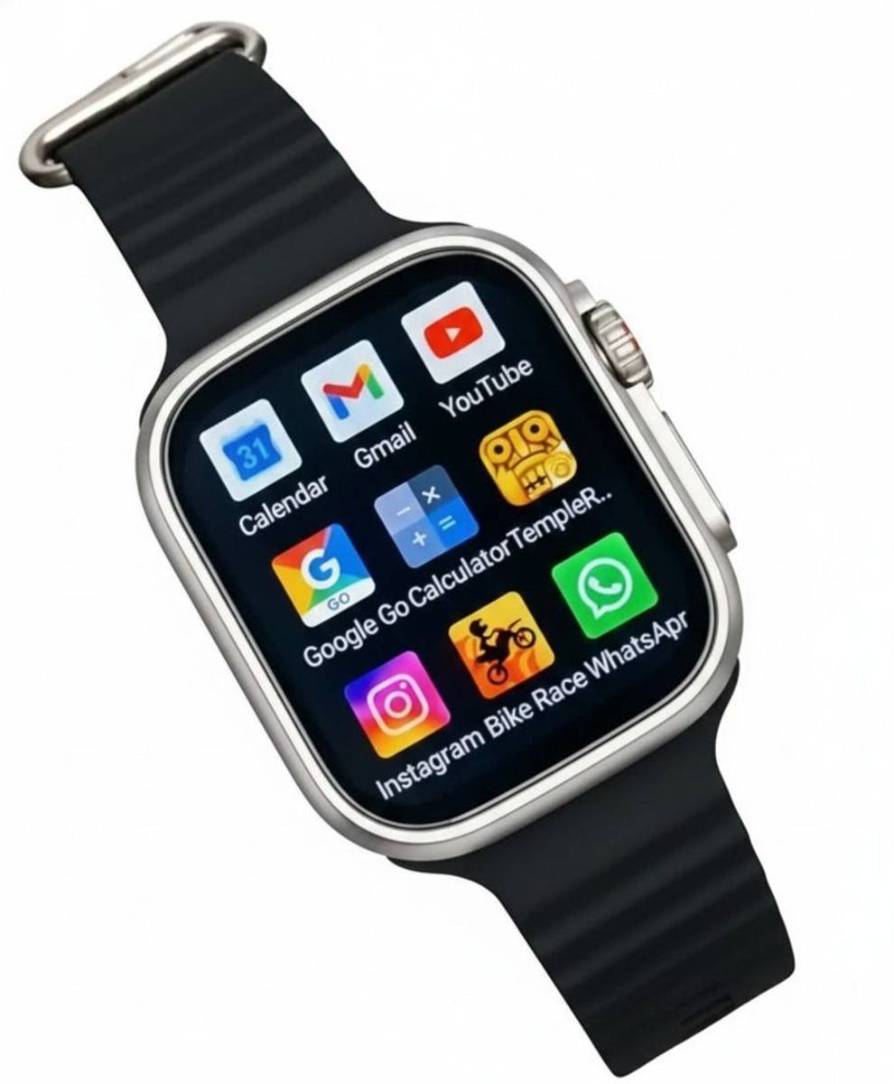 Hokti T800 Ultra Kids Smartwatch, Bluetooth Calling, 1.99" Display, Games (Black) Smartwatch