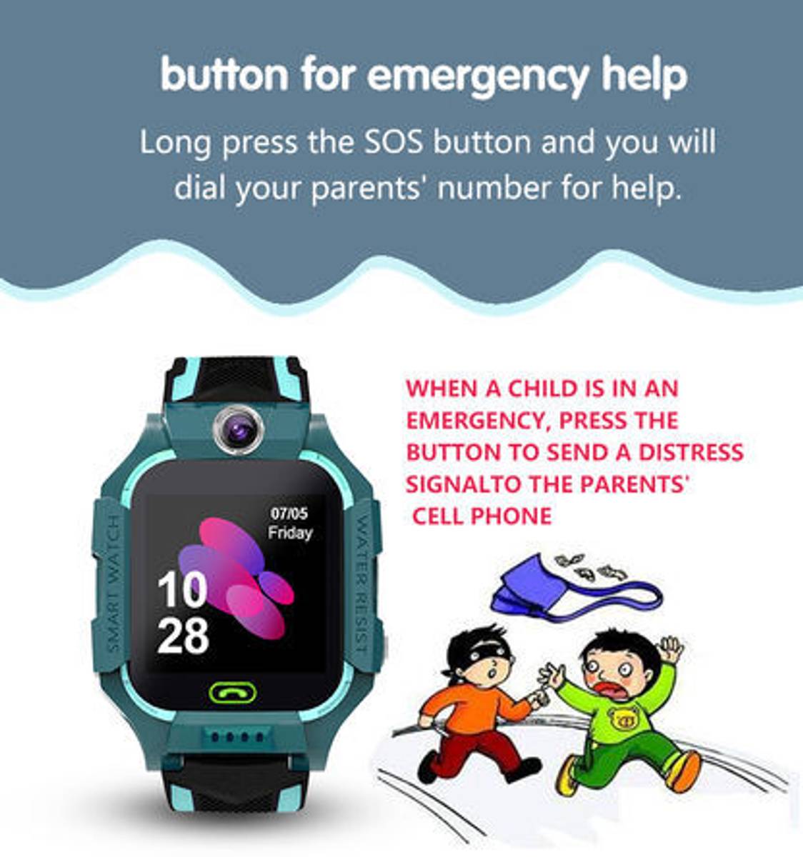 Melbon Kids Games Monitor Child Baby Anti-lost GPS Tracker Smartwatch — photo 5