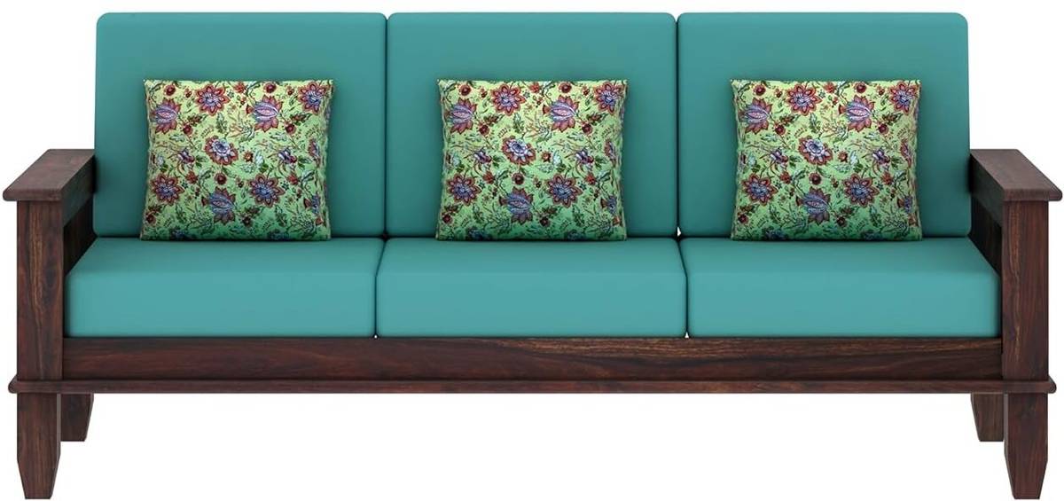 CLANECRAFT Solid Sheesham Wood Five Seater Sofa Set For Living Room/ Office/ Guest Room || Fabric 3 + 1 + 1 Sofa Set — photo 2