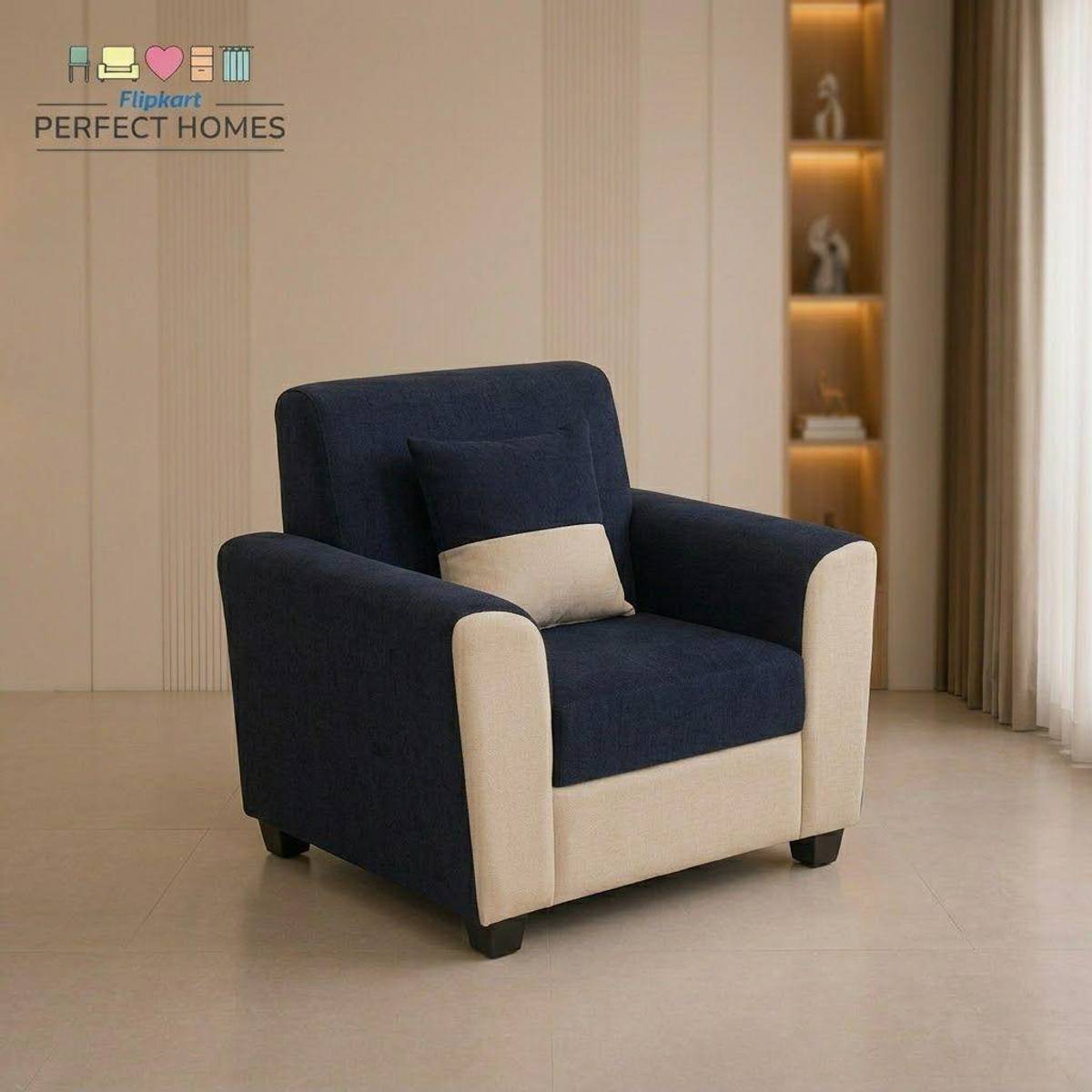 Flipkart Perfect Homes Century Velvet Fabric 3 + 1 + 1 Sofa Set — photo 3