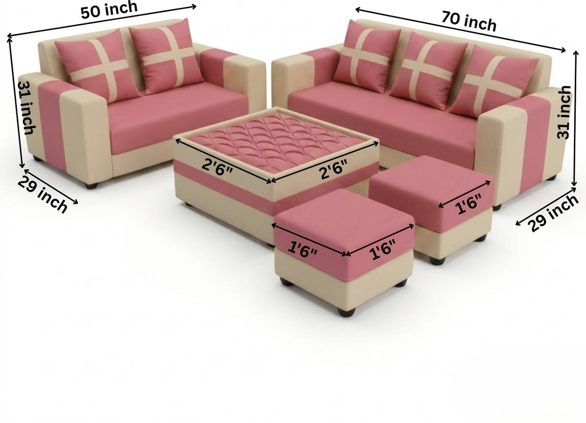 WAKESURE Premium Quality Velvet Fabric 3 + 2 + 1 + 1 Sofa Set — photo 4