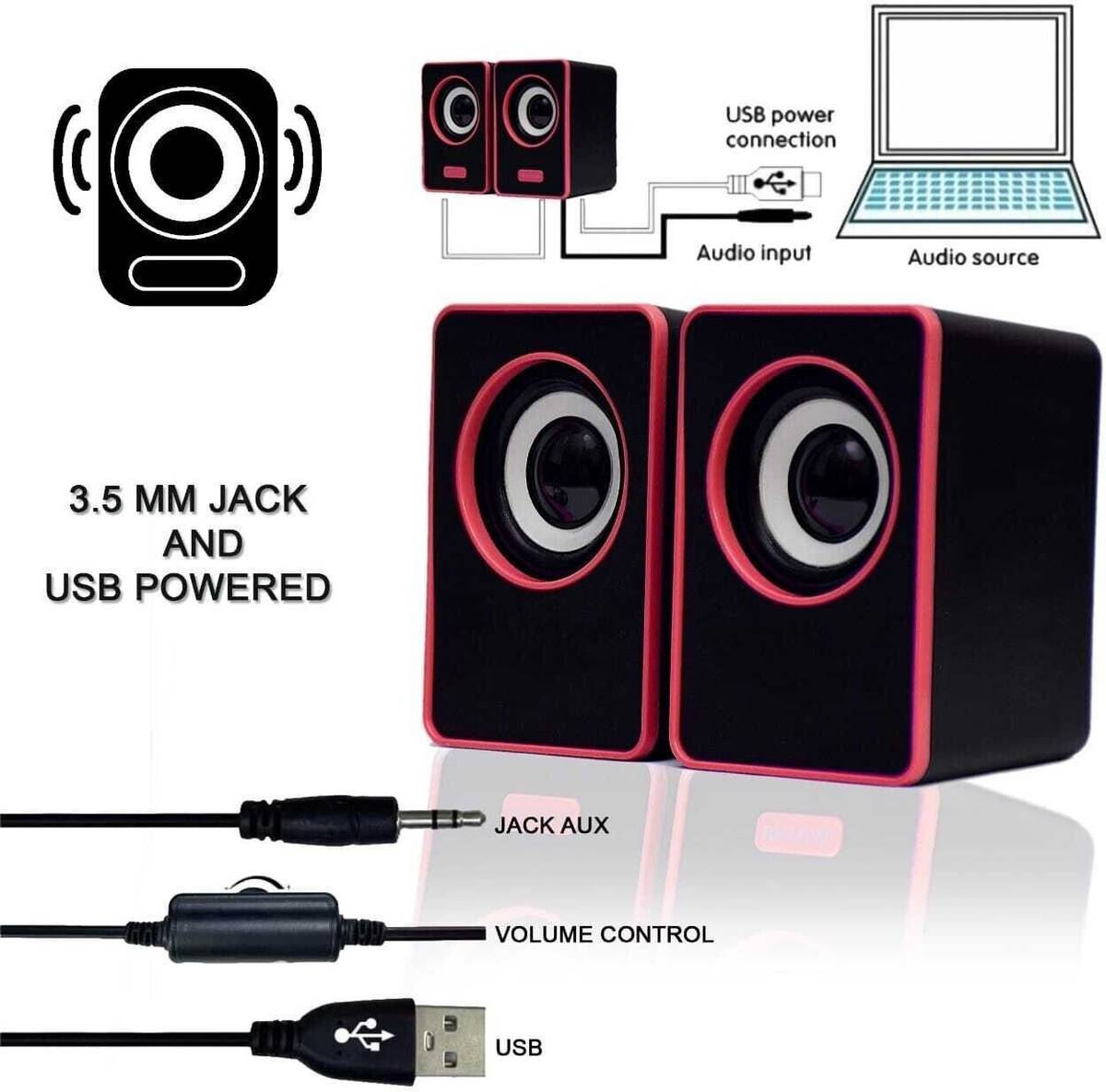 Coracao Bass Sub woofer for PC Laptop /Desktop Speaker 6 W Laptop/Desktop Speaker