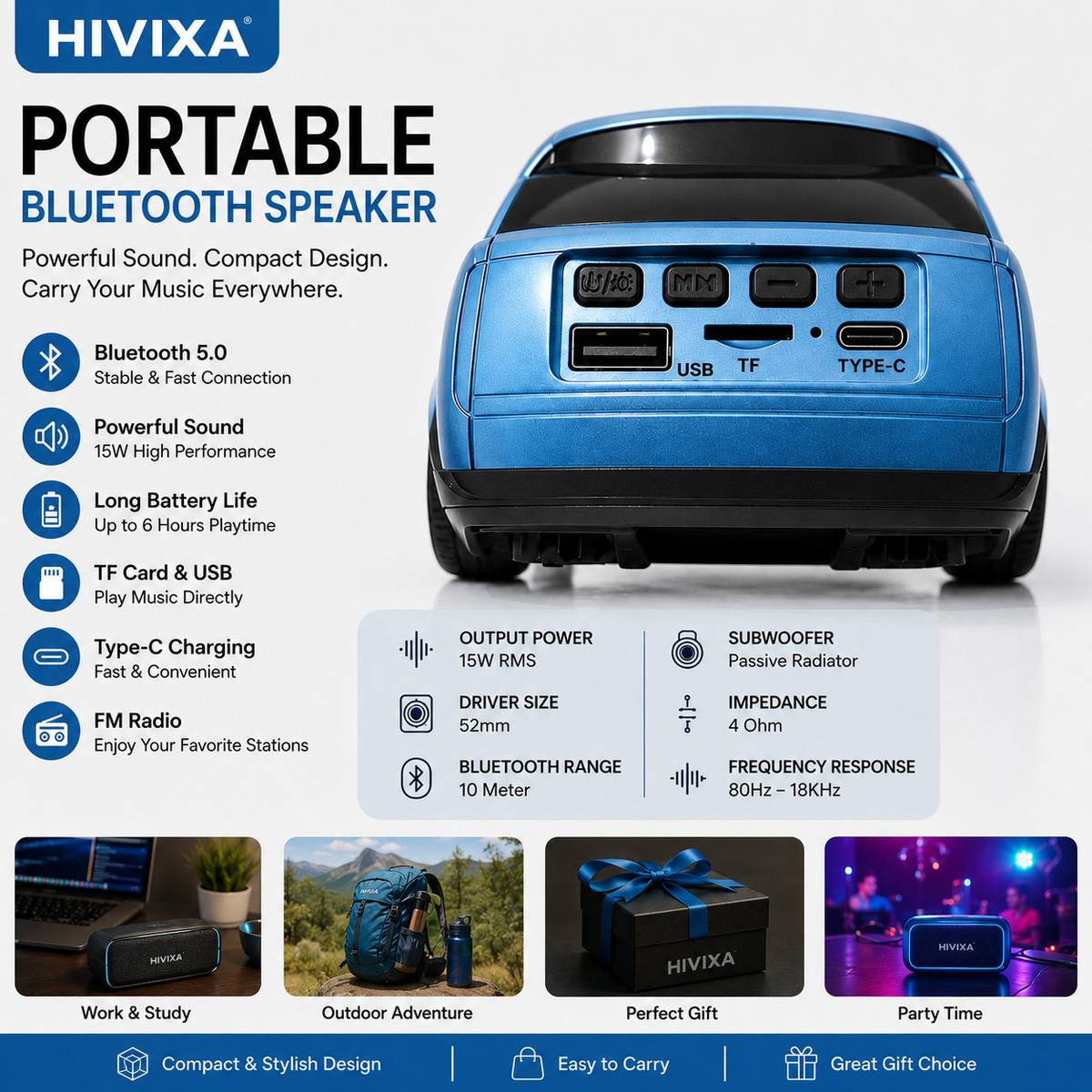HVX-SPEAKER CAR 15W 15 W Bluetooth Laptop/Desktop Speaker — photo 3