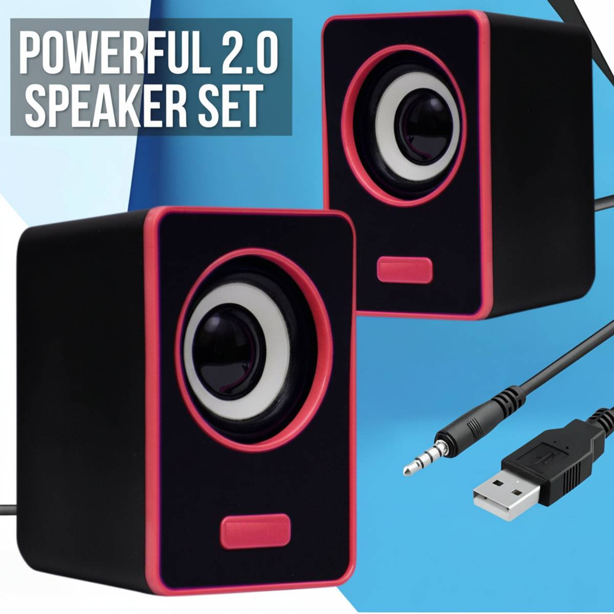Coracao 6W Computer Speaker with Deep Bass USB Power & Clear Stereo Sound Connect Mobile 6 W Laptop/Desktop Speaker