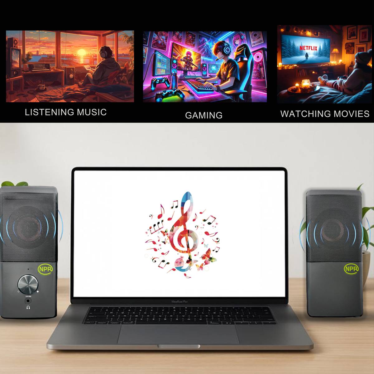 NPR 2.0 Multimedia PC Speakers, USB Powered with 3.5mm Audio & Headphone Jack 6 W Laptop/Desktop Speaker — photo 5