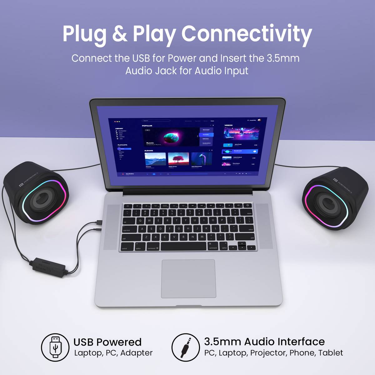 Portronics Intune 5 12W USB Powered Portable Speaker With LED Light Control/Volume Control 12 W Mobile/Tablet Speaker — photo 5