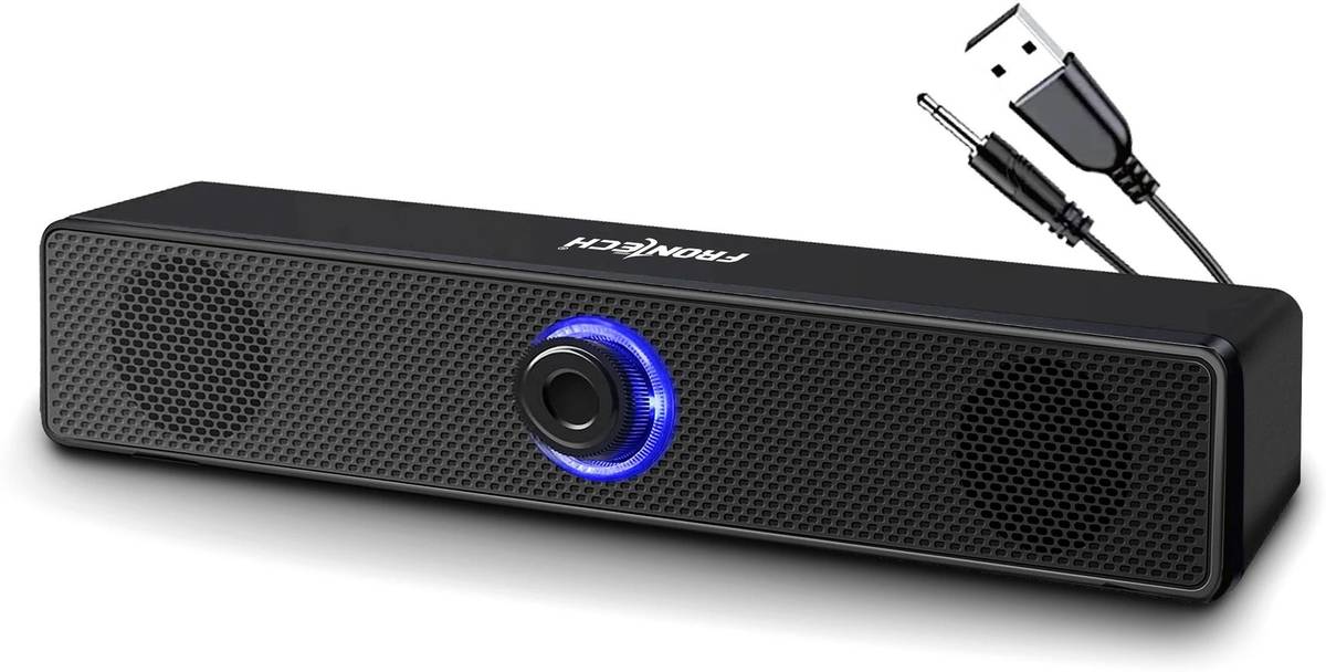 Frontech 1.0 USB with AUX | LED Lights| Volume Control | PC, Mobile SPK-0008 10 W Laptop/Desktop Speaker