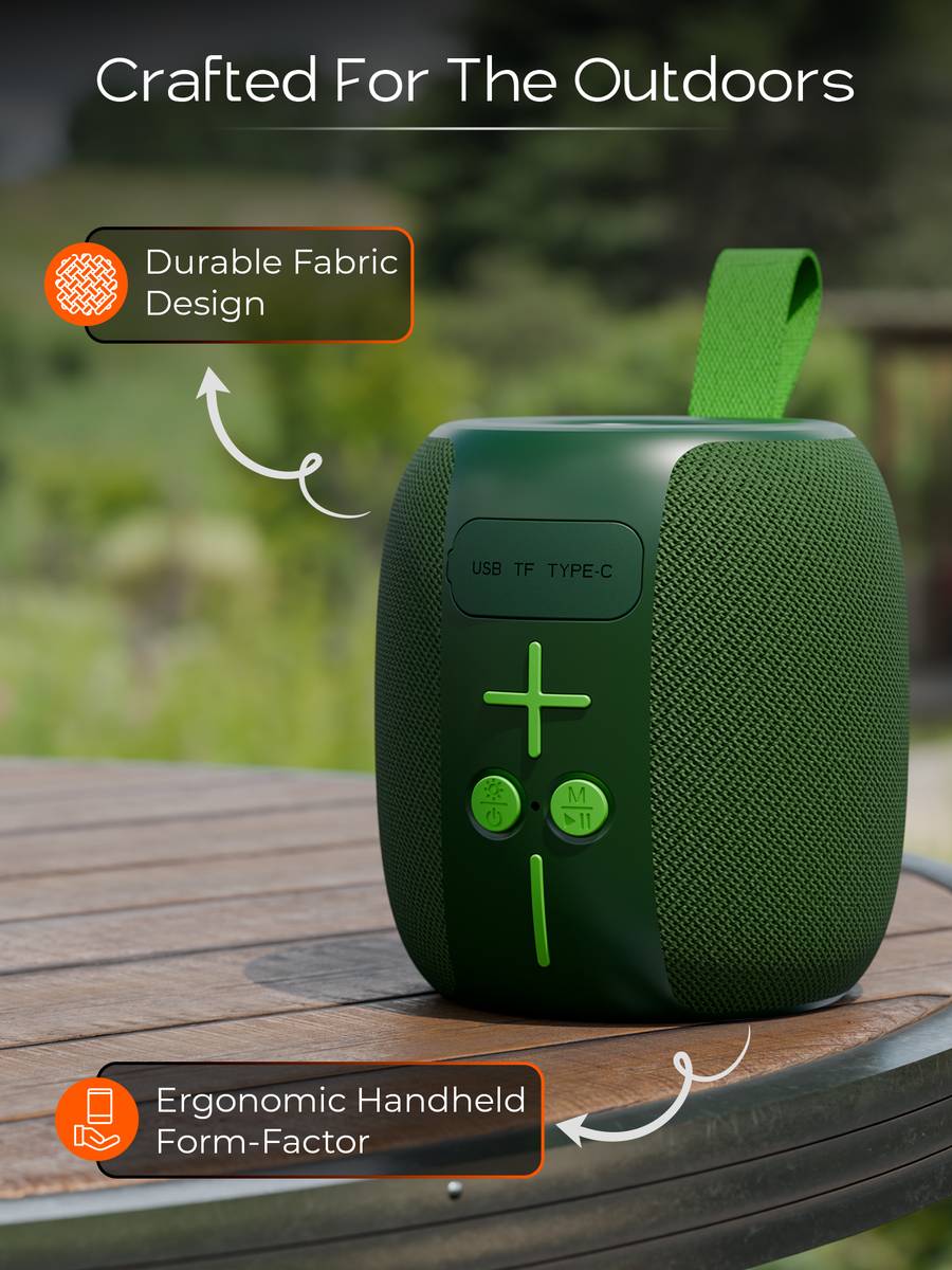 TRIGGR Roar 8 with RGB Lights, Fabric Exterior, TWS & FM Mode, 12H Playtime, BT v5.4 8 W Bluetooth Speaker — photo 3