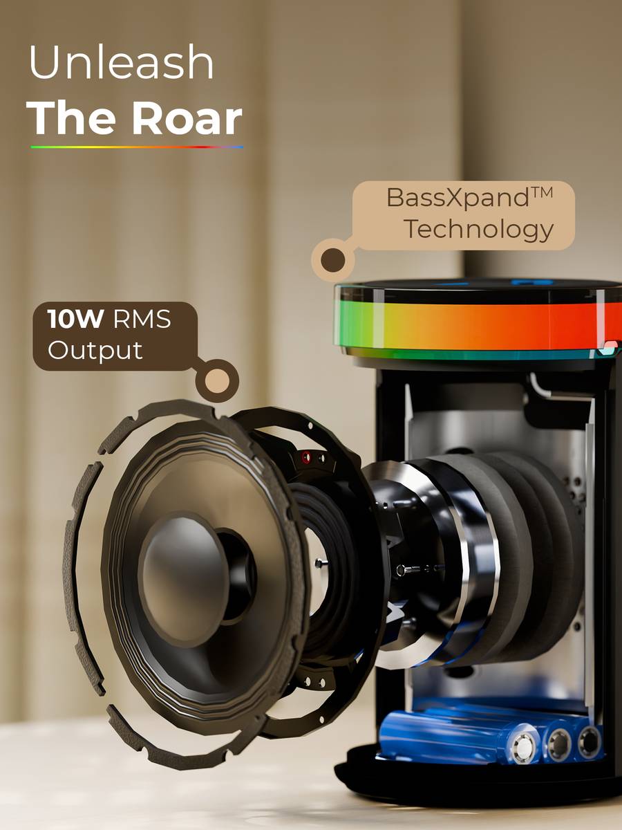 TRIGGR Roar 10 with RGB Lights, Fabric Exterior, TWS & FM Mode, 8H Playtime 10 W Bluetooth Speaker — photo 4