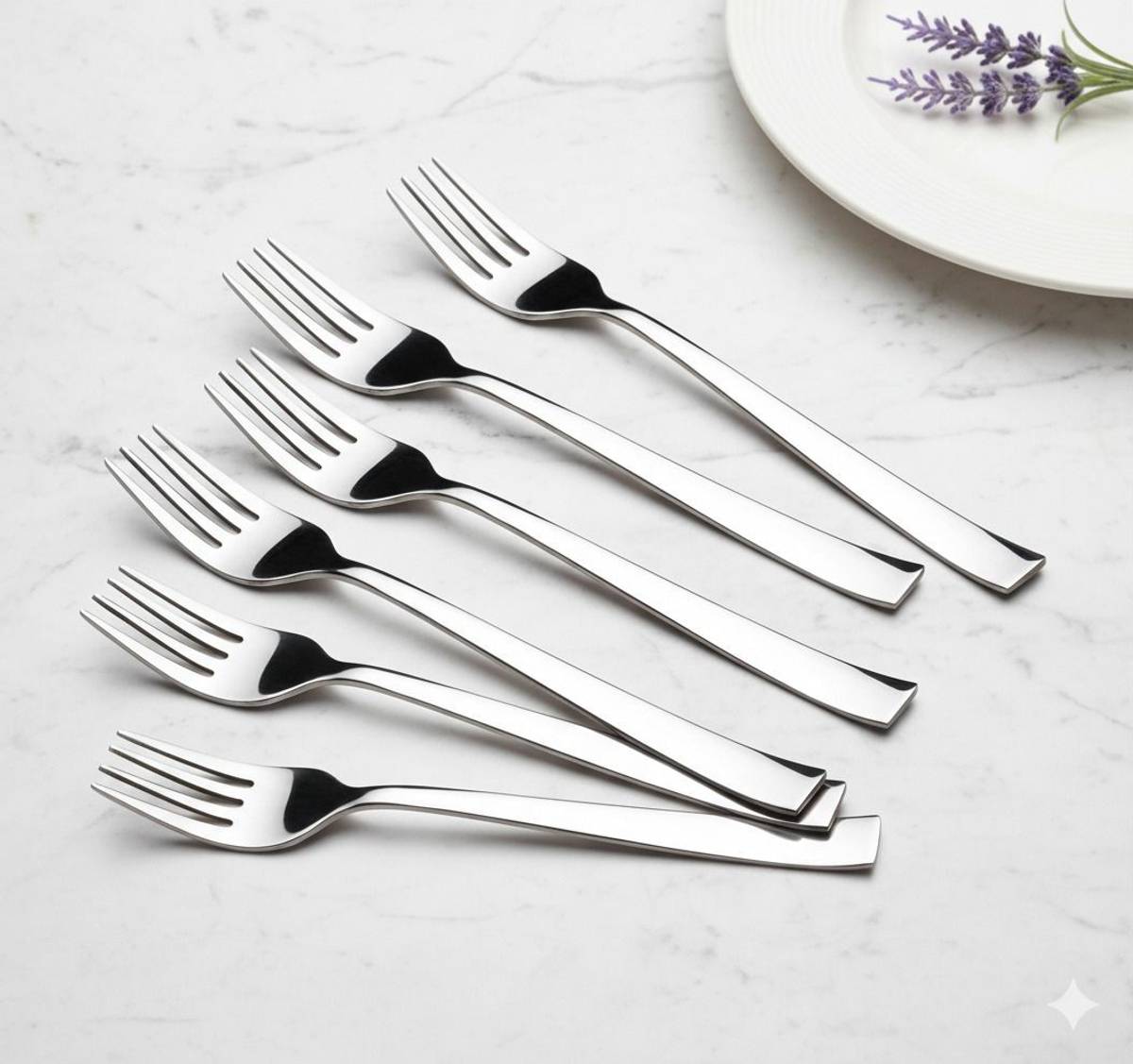 Mini Fork 6 pics Stainless Steel Salad Spoon Set — photo 3