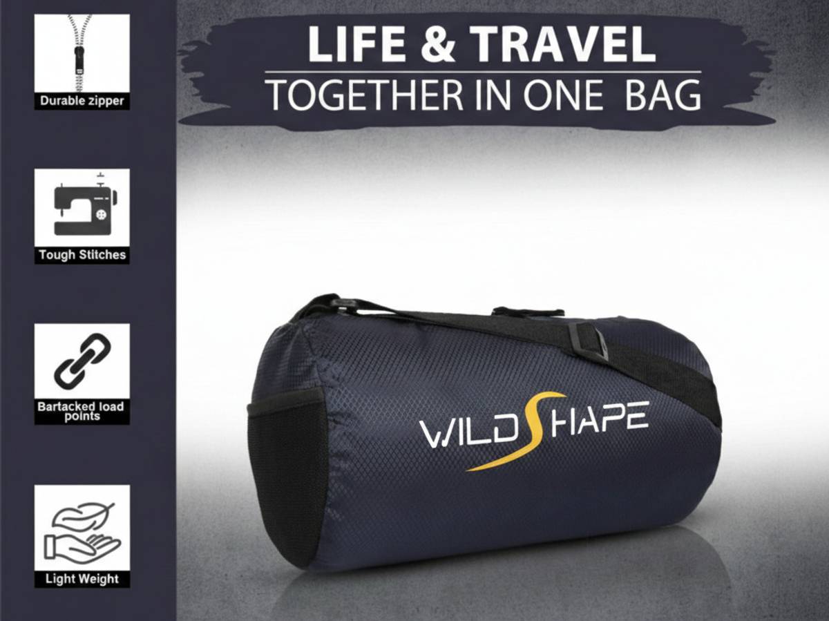 Heavy Gym Bag with Bartacked Load Points & Tough Stitches - Lightweight Duffle