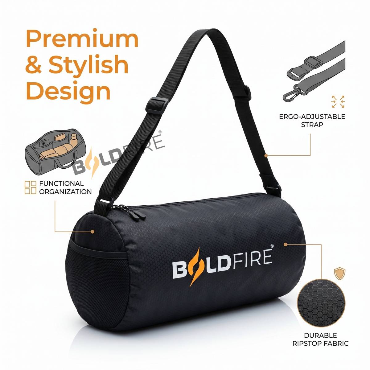 BoldFire Fitness ComboWrist Band With Gym Bag & 700ML Gym Shaker with Whisk Ball(PACKOF3) — photo 5