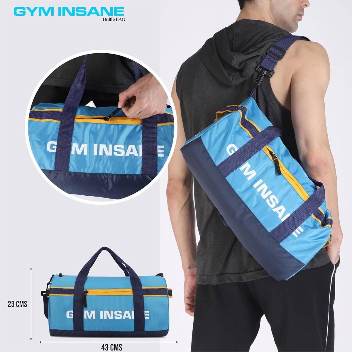 unisex Gym Bags 26 L Polyester Duffle Bag Sports Travel Bag shoulder strap Bag — photo 2