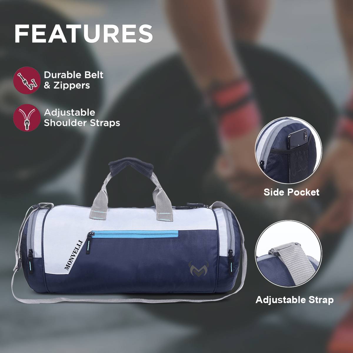 MONVELLI Sports duffle bag for gym and indoor outdoor sports Gym Duffel Bag — photo 2