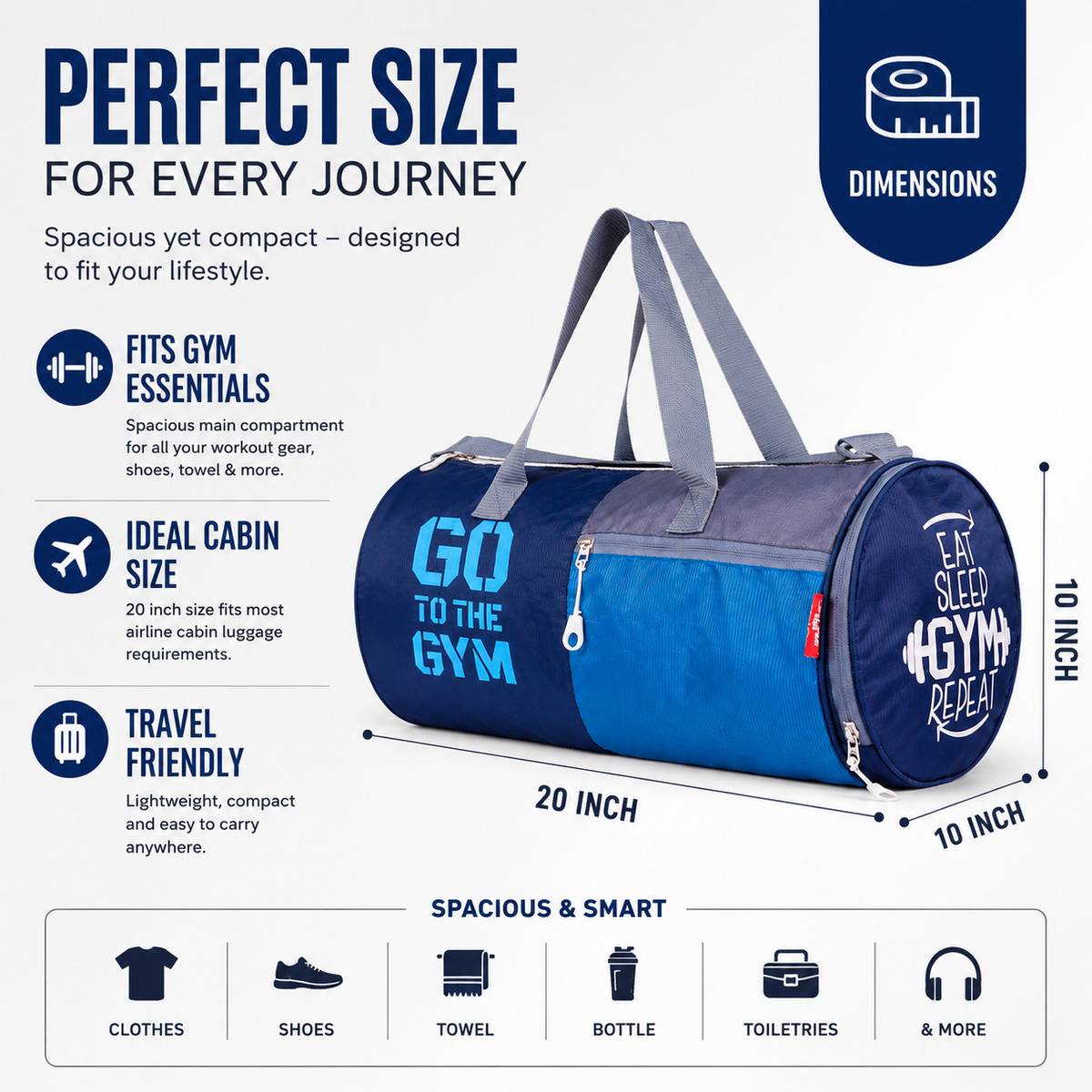 Risen style Duffle/Gym Bag/Shoulder Bag for Men & Women — photo 3